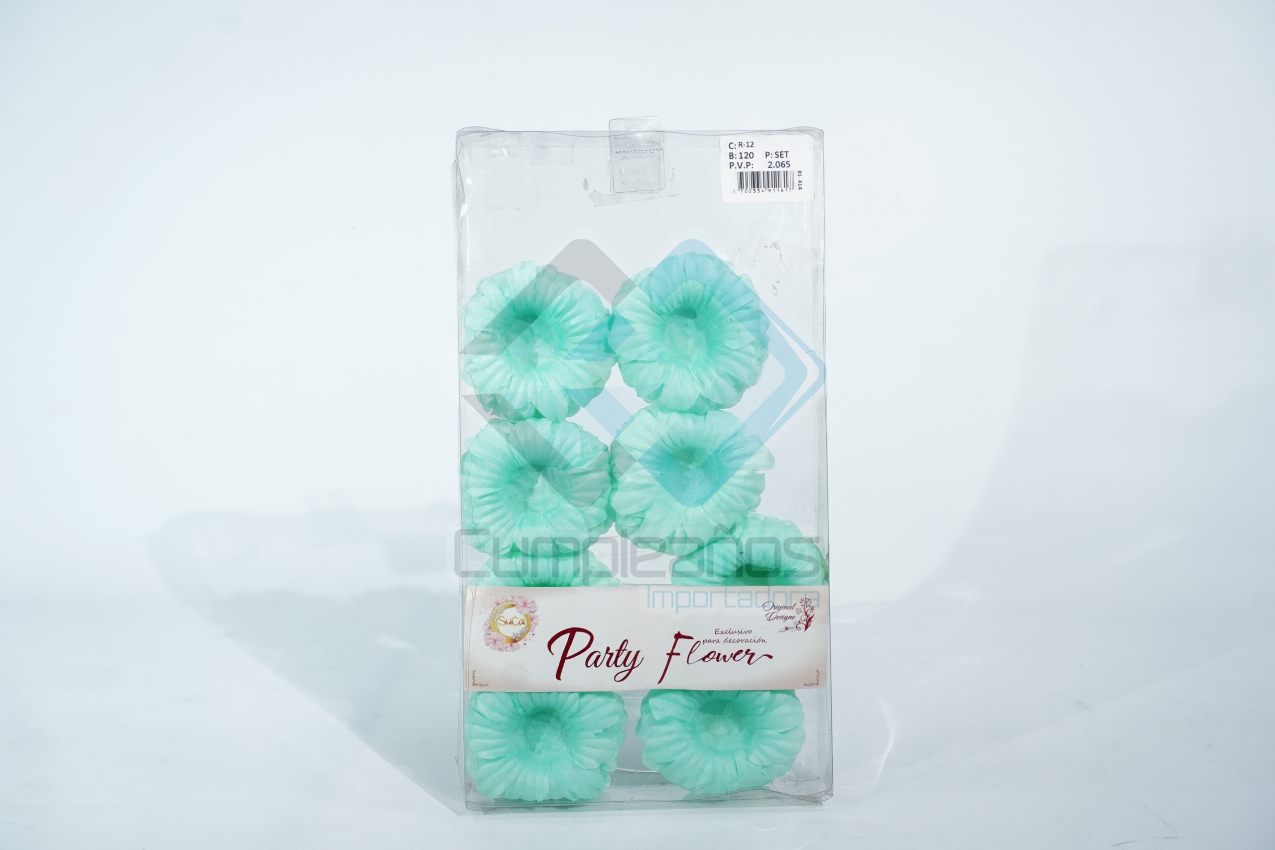 0702334911617 PIROTIN FLOR TURQUESA SET24X1 - Imagen 1