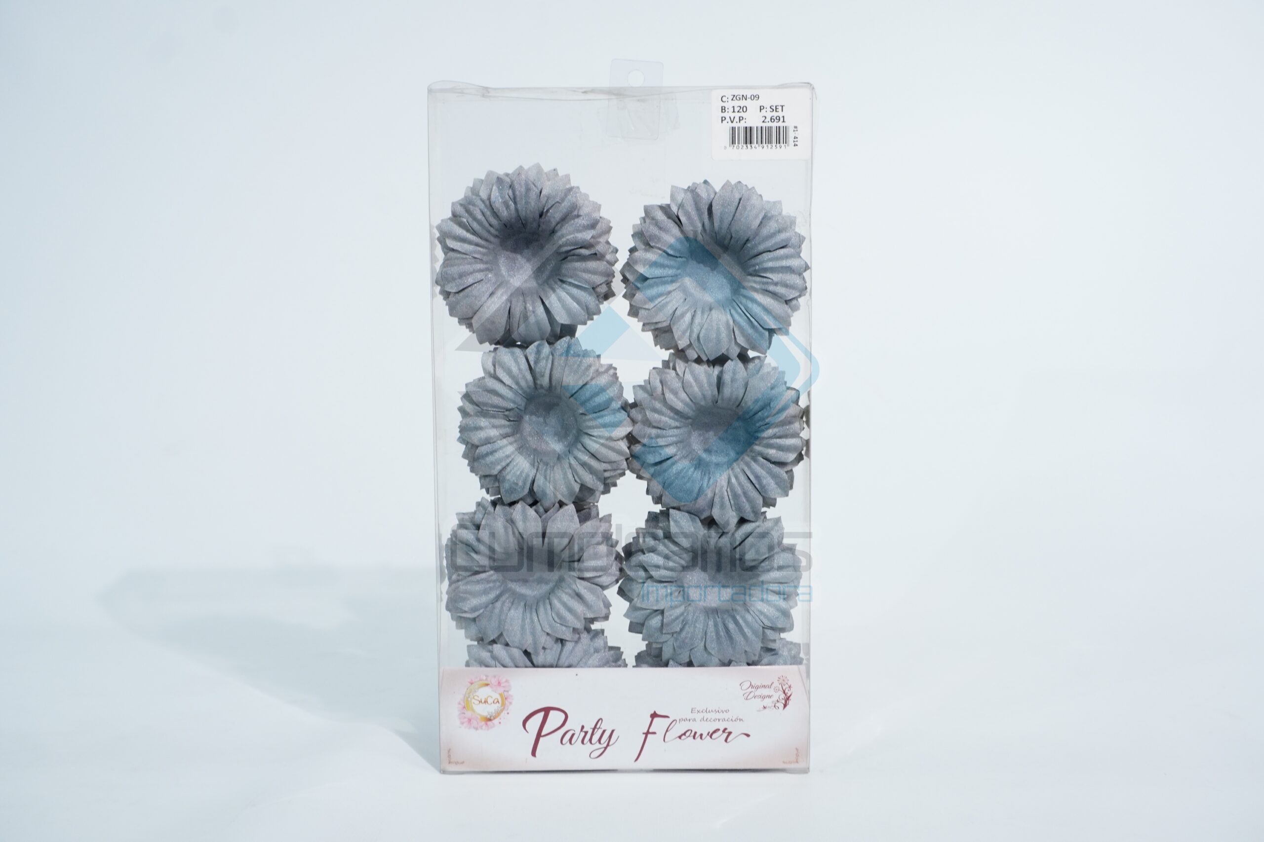 0702334912591 PIROTIN FLOR PLATEADO SET24X1 - Imagen 1