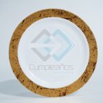 PLASTICO PLATO POSTRE CRAQUEL DORADO SET6 X1