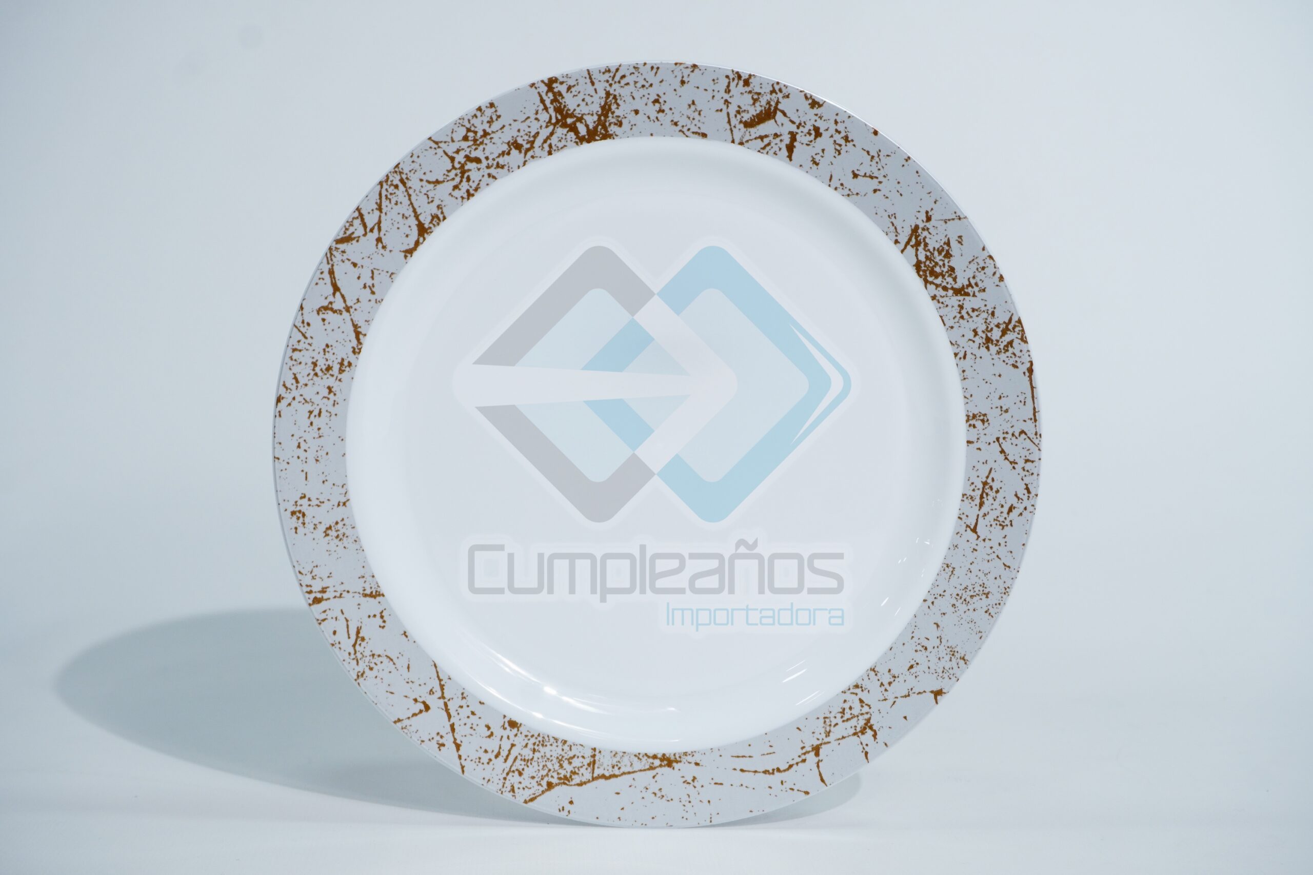 6036051345269 PLASTICO PLATO POSTRE CRAQUEL PLATEADO SET6 X1 - Imagen 1