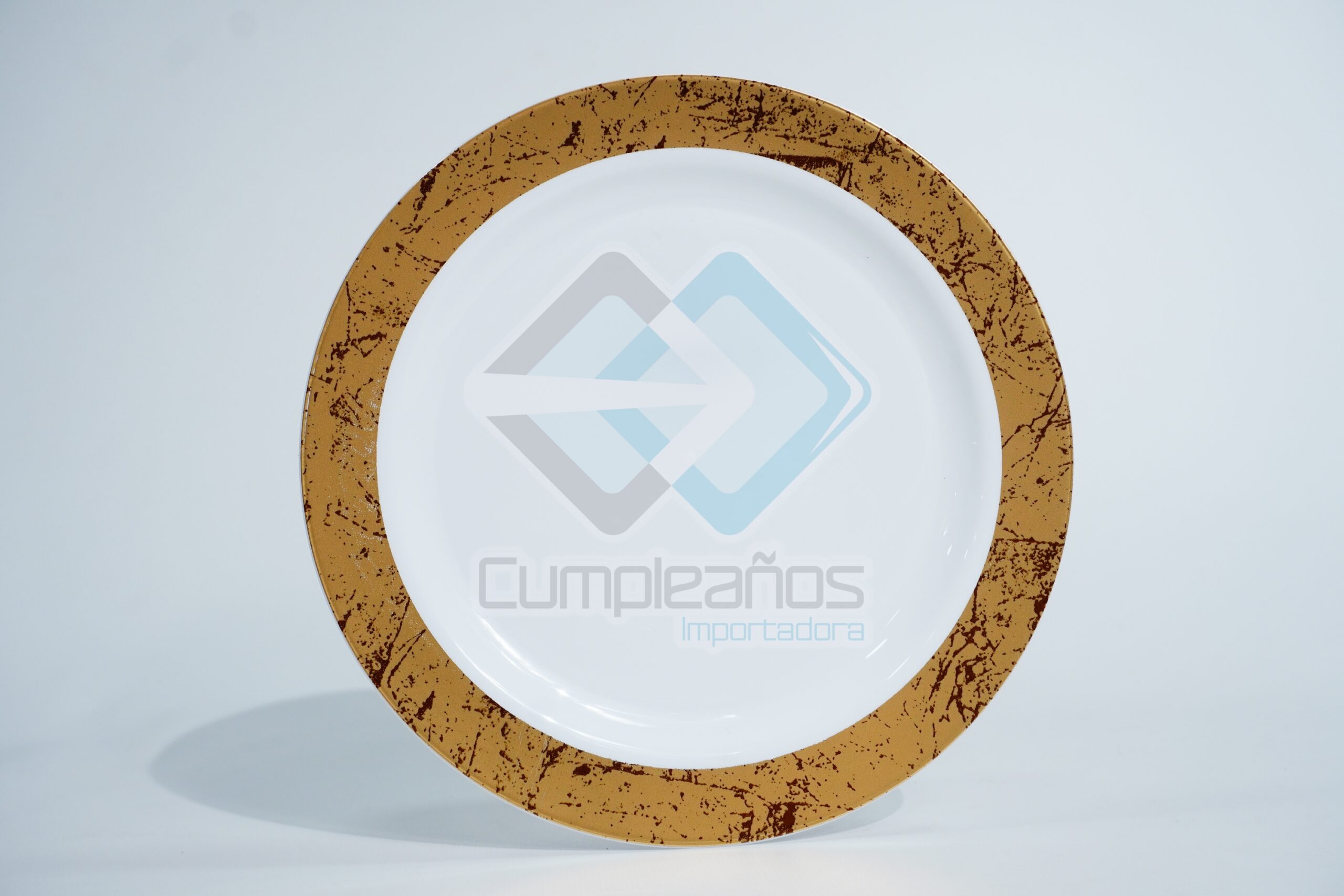 6036051345276 PLASTICO PLATO TENDIDO CRAQUEL DORADO SET6 X1 - Imagen 1