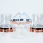 VASO PLASTICO FILO ROSA ORO SET50 X1