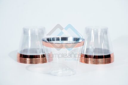 VASO PLASTICO FILO ROSA ORO SET50 X1