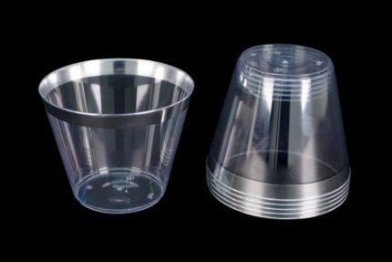 VASO PLASTICO FILO PLATA SET50 X1