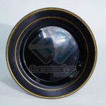 PLATO PLASTICO NEGRO PEQUENO FILO DORADO SET10 X1