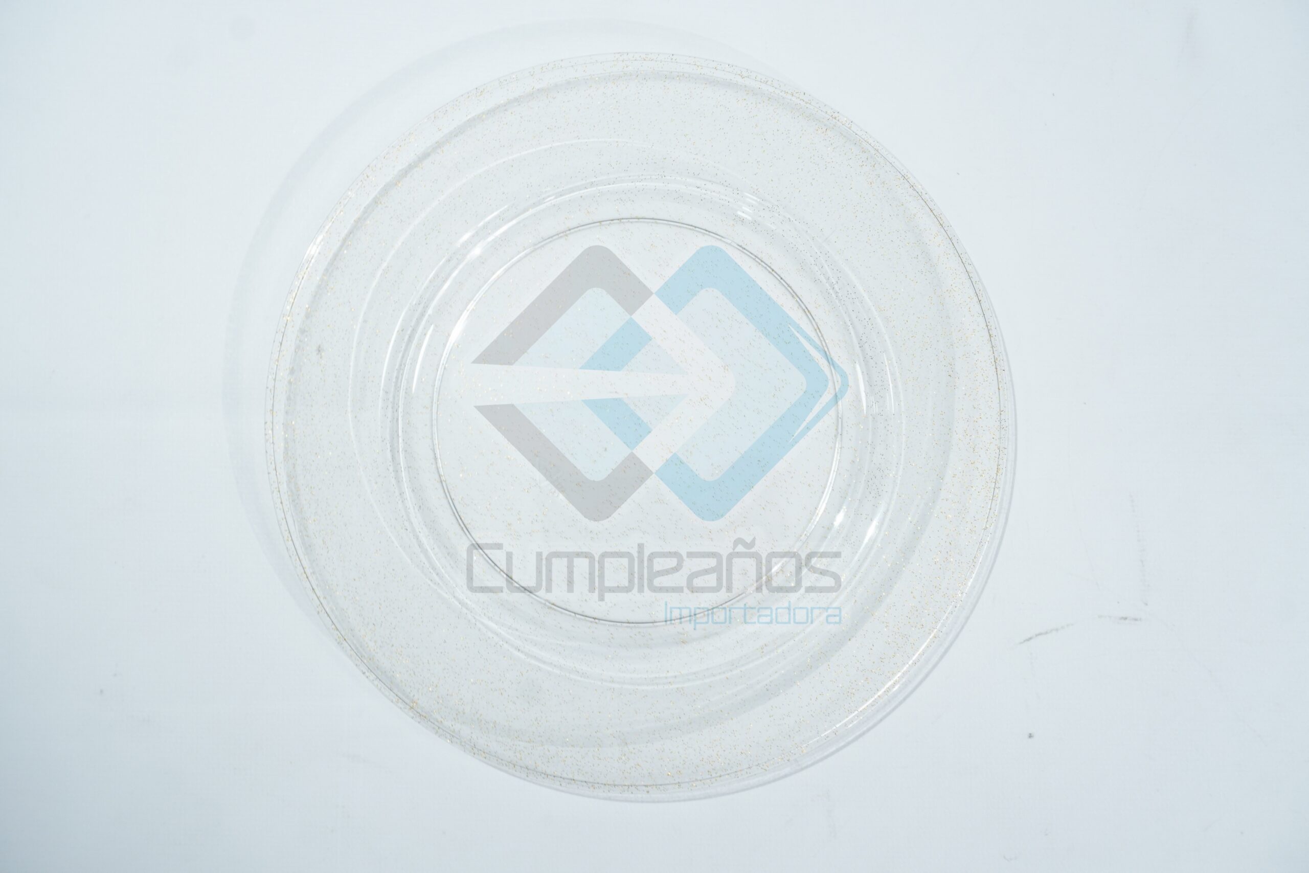 6230000000425 PLATO PLASTICO ESCARCHA PEQUENO DORADO SET10 X1 - Imagen 1