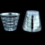 PLASTICO VASO LINEAS PLATA SET50 X1