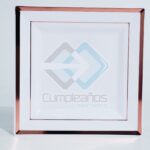 PLASTICO PLATO PQ CUADRADO FILO ROSA OR SET10 X1