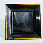PLASTICO PLATO GR CUADRADO NEGRO FILO DORADO SET10 X1