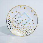 PLASTICO PLATO PQ PUNTOS DORADOS SET10 X1