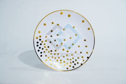 PLASTICO PLATO PQ PUNTOS DORADOS SET10 X1