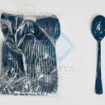 PLASTICO CUCHARA NEGRO SET25 X1