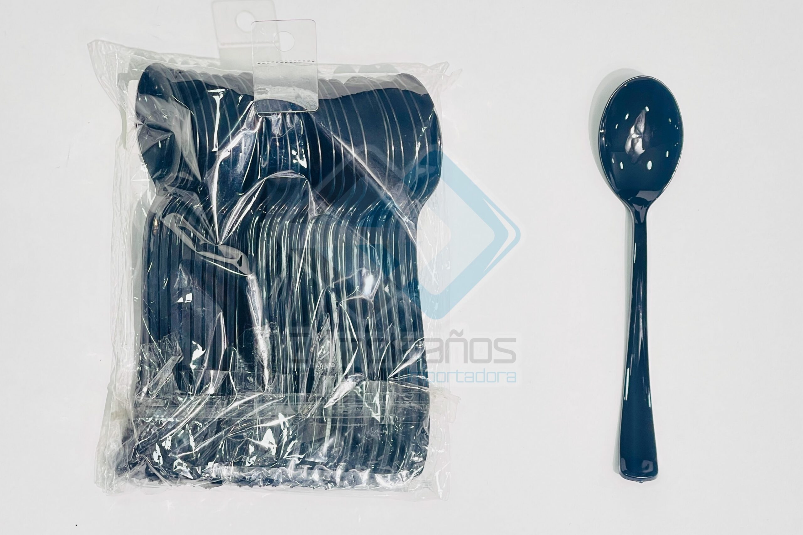 6230000001620 PLASTICO CUCHARA NEGRO SET25 X1 - Imagen 1