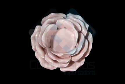 CERAMICA ADORNO CANDELABRO FLOR ROSADA X1