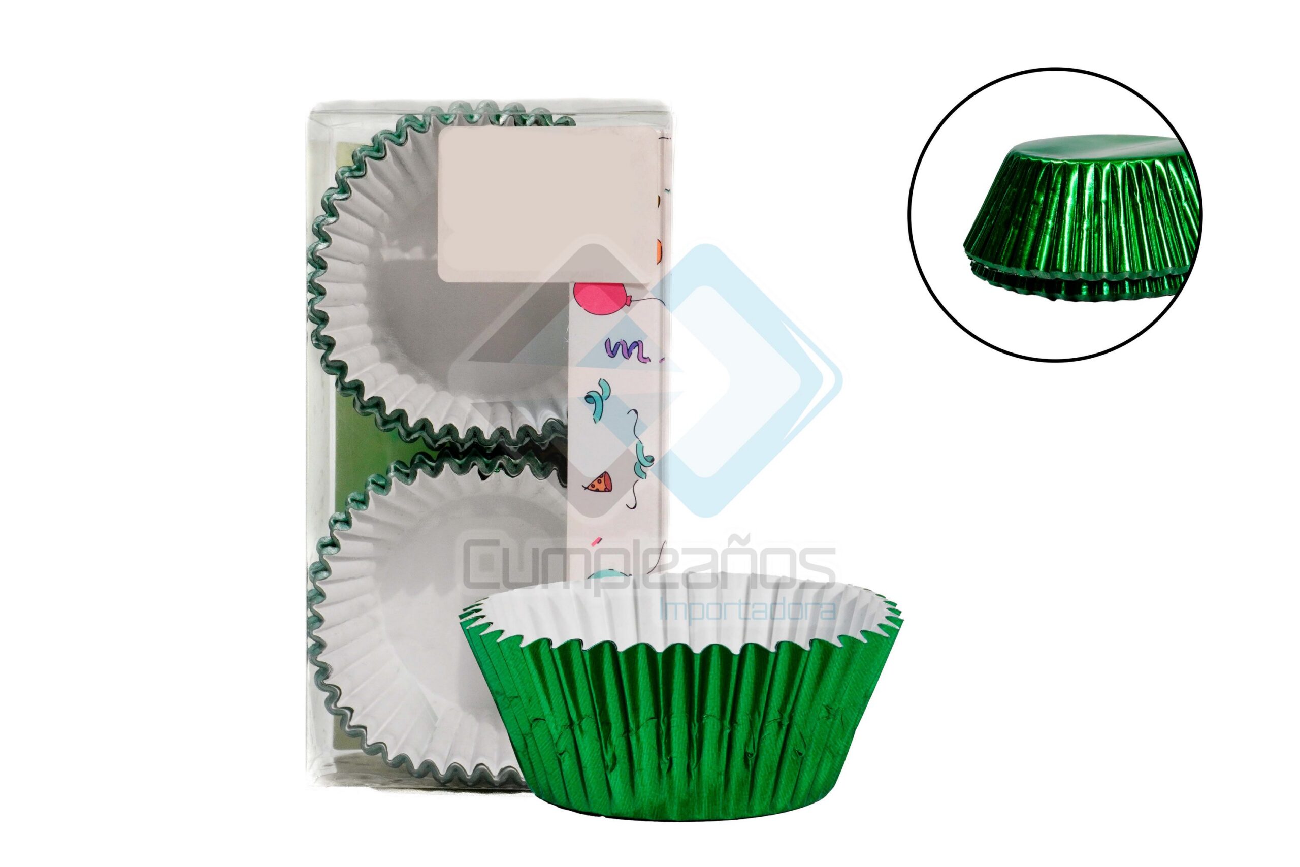 6857151103364 PIROTINES VERDE METALICO SET100 X1 - Imagen 1