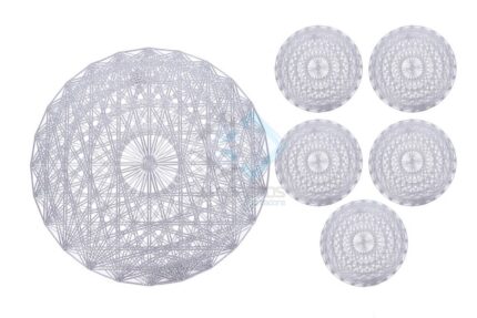 PLASTICO TAPETE REDONDO PLATA SET6 X1