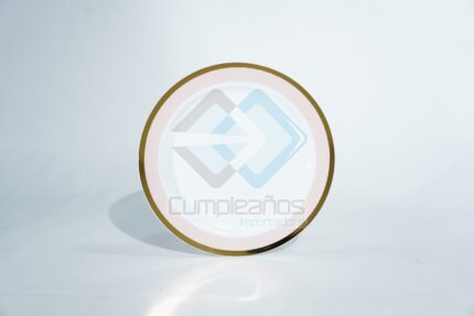 PLASTICO PLATO PEQ ROSADO DORADO SET6 X1