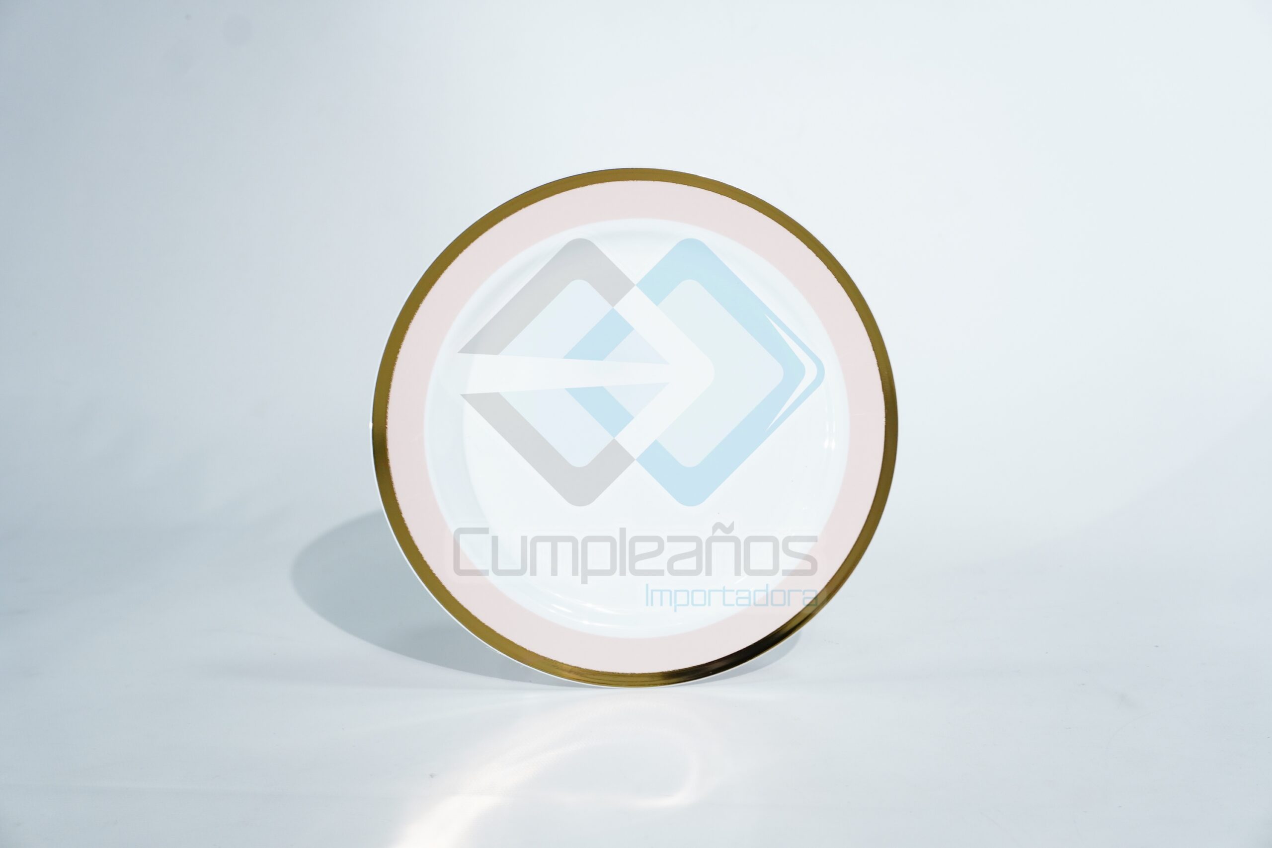 6936050081130 PLASTICO PLATO PEQ ROSADO DORADO SET6 X1 - Imagen 1