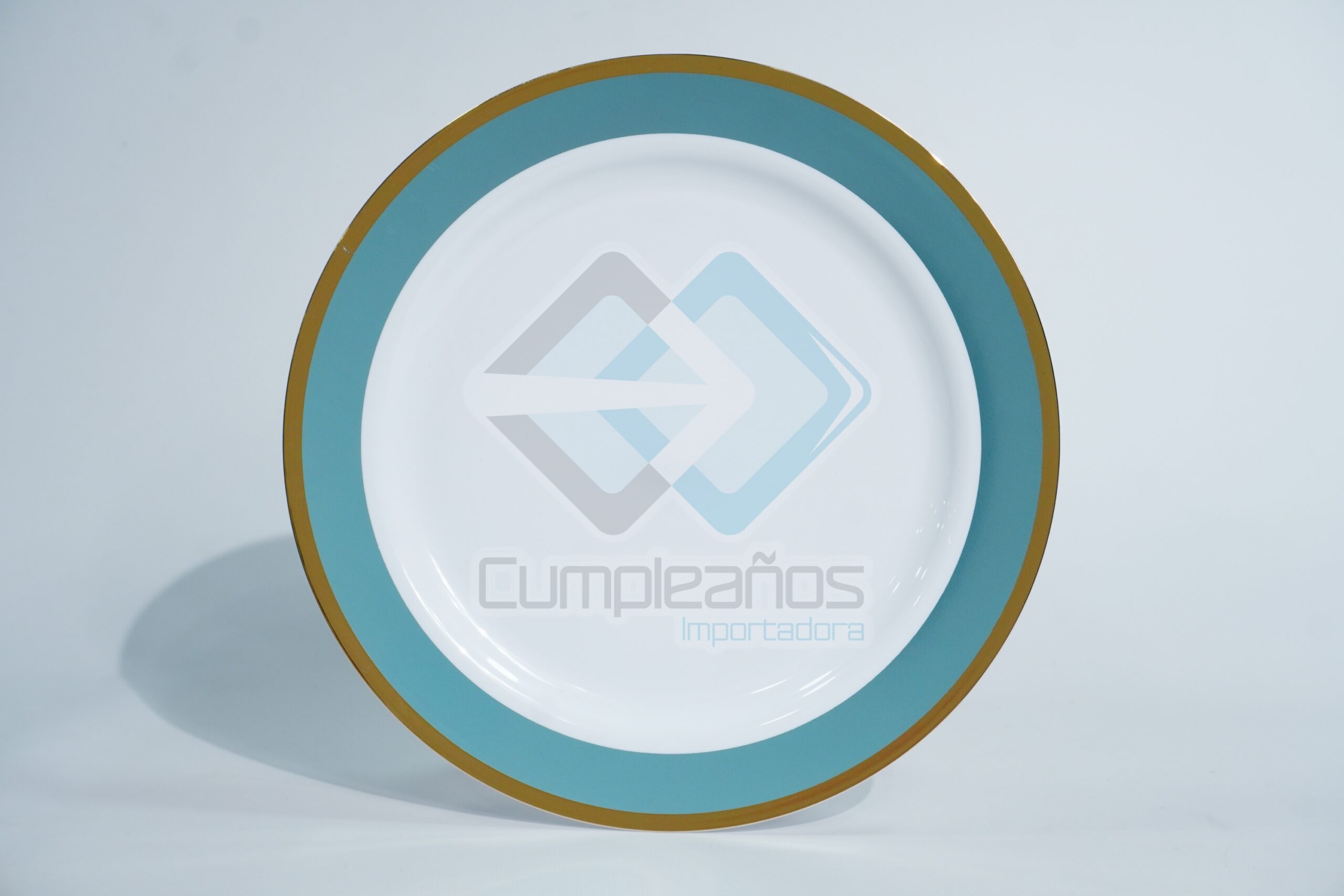 6936050081178 PLASTICO PLATO GRANDE AQUA DORADO SET3 X1 - Imagen 1