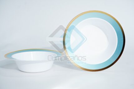 PLASTICO PLATO POSTRE TURQUEZA SET8 X1