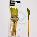 CUCHILLO BEIGE DORADO SET6 X1