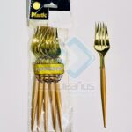 TENEDOR BEIGE DORADO SET6 X1