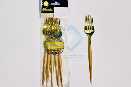 TENEDOR BEIGE DORADO SET6 X1