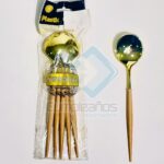 CUCHARA GRANDE BEIGE DORADO SET6 X1