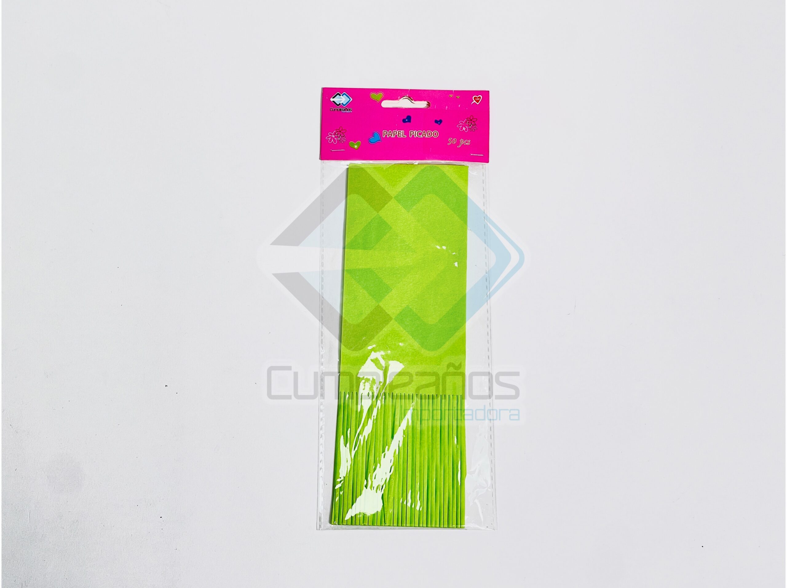 7862103848025 PAPEL PICADO SEDA VERDE LIMA SET50X1 - Imagen 1