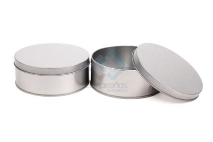 METALICO CAJA REDONDA PLATA SET8 X1