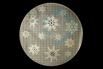 PLASTICO TAPETE REDONDO DORADO SET6 X1