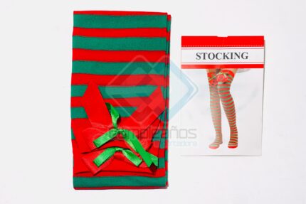 ACCE DISFRAZ MEDIAS DUENDE ROJO VERDE X1