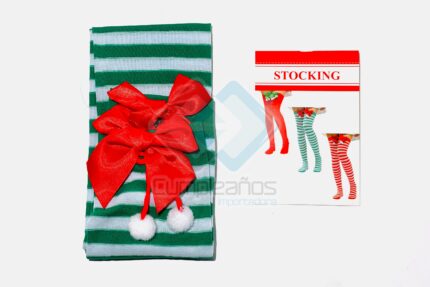 ACCE DISFRAZ MEDIAS DUENDE VERDE BLANCO X1