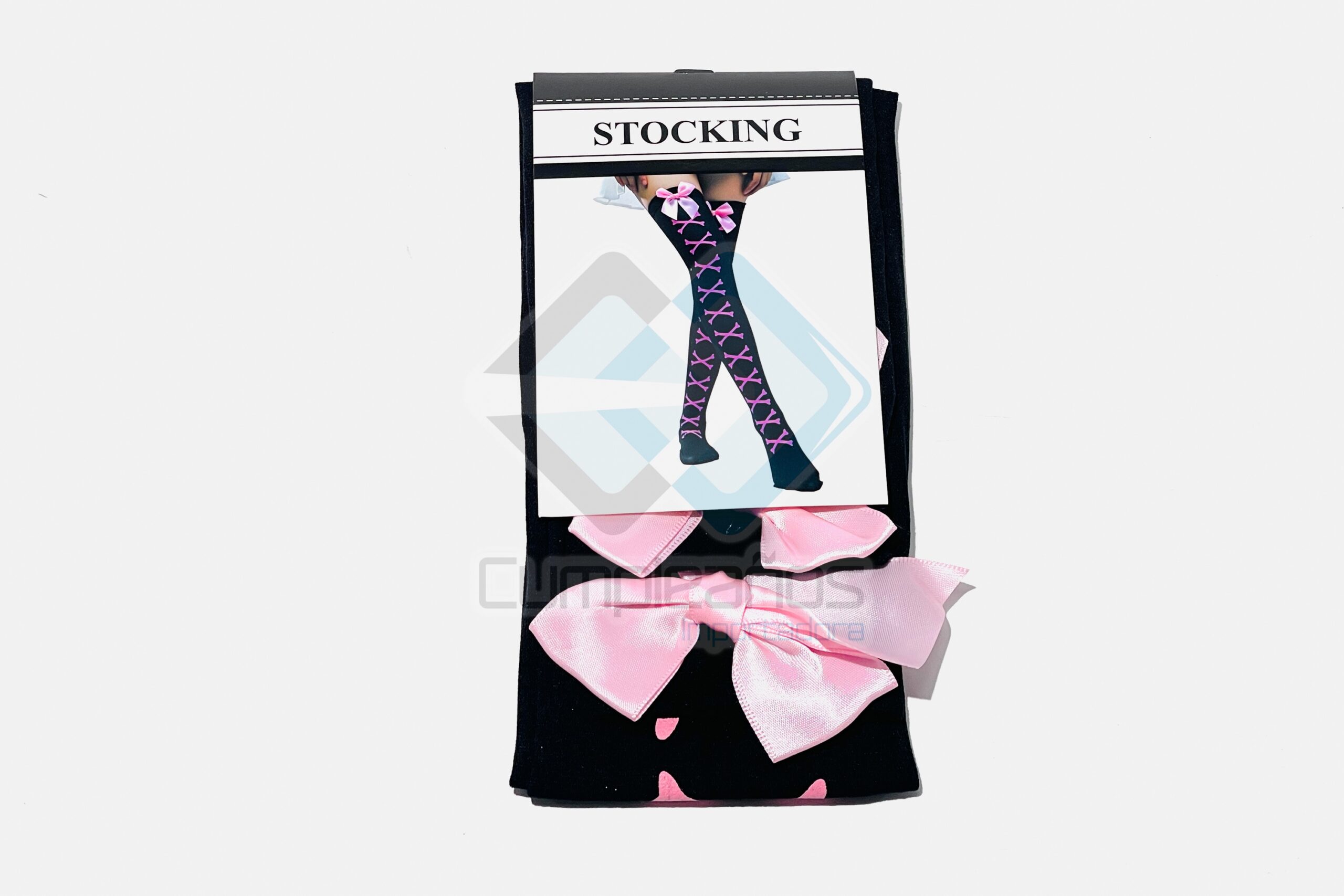 8679832808041 ACCE DISFRAZ MEDIAS NEGRA ROSADO X1 - Imagen 1