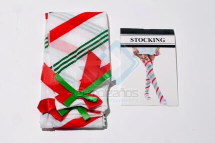 ACCE DISFRAZ MEDIAS DUENDE BLANCO ROJO VERDE X1