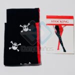 ACCE DISFRAZ MEDIAS PIRATA NEGRO ROJO X1