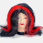 ACC PELUCA AFRO LARGA ROJA NEGRA X1