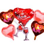 GLOBO DE ALUMINIO CORAZON SET5 X1