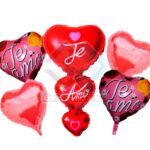 GLOBO DE ALUMINIO CORAZON SET5 X1