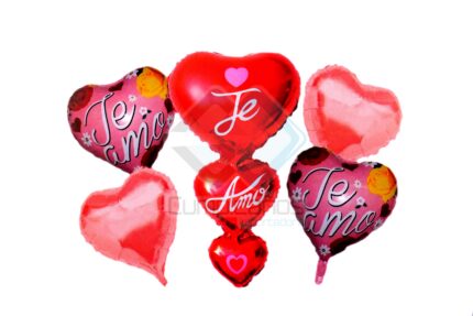 GLOBO DE ALUMINIO CORAZON SET5 X1