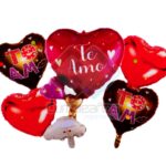 GLOBO DE ALUMINIO CORAZON SET5 X1