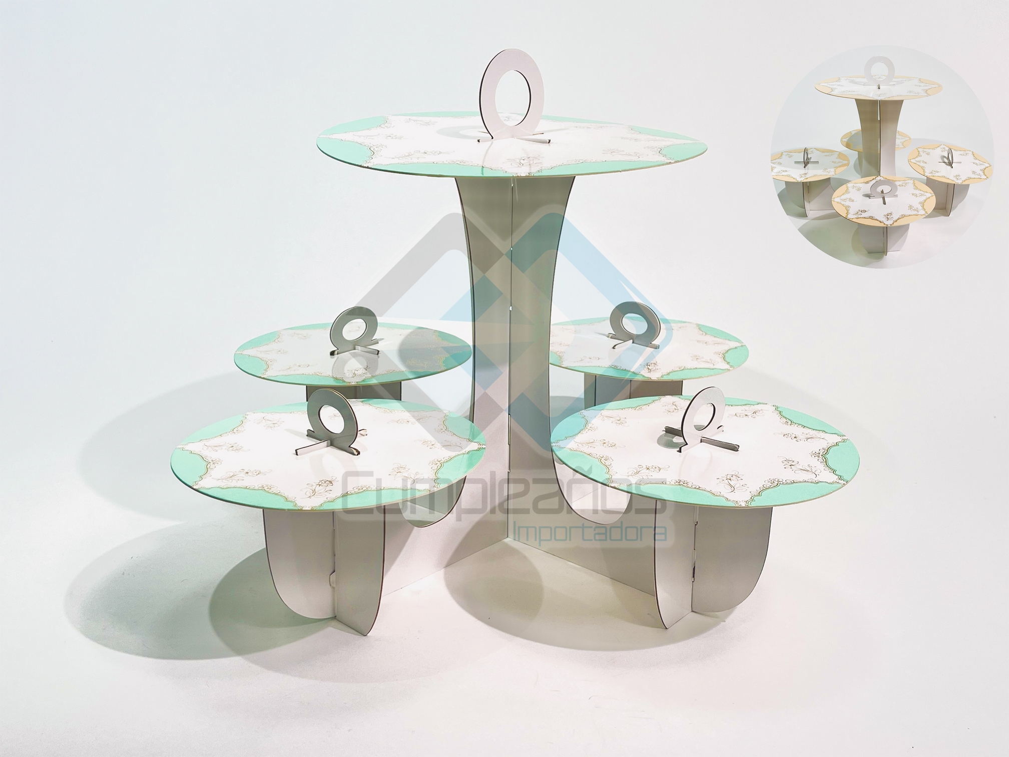 8679833537131 PORTA DULCES REDONDO 5SERV 2COL X1 - Imagen 1