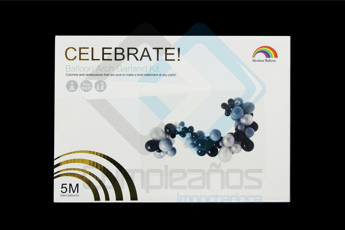 8681833526527 SET GLOBO ARCO PLATA SET100 X1 - Imagen 1