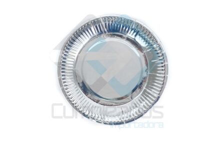 PAPEL PLATO PLATA METALICO SET10 X1